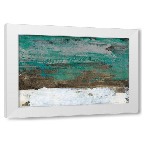 Patina Shimmer I White Modern Wood Framed Art Print by Bramma, Lila