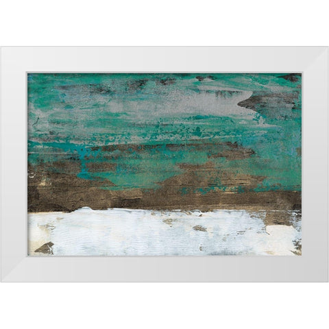 Patina Shimmer I White Modern Wood Framed Art Print by Bramma, Lila