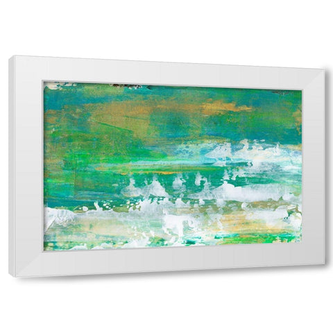 Chartreuse and Aqua I White Modern Wood Framed Art Print by Bramma, Lila