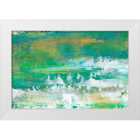 Chartreuse and Aqua I White Modern Wood Framed Art Print by Bramma, Lila