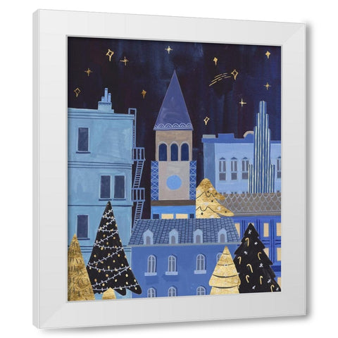 Holiday Night II White Modern Wood Framed Art Print by Wang, Melissa