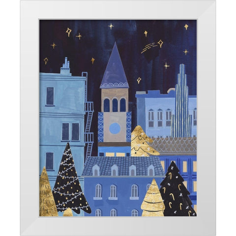 Holiday Night II White Modern Wood Framed Art Print by Wang, Melissa