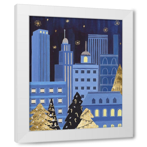 Holiday Night IV White Modern Wood Framed Art Print by Wang, Melissa