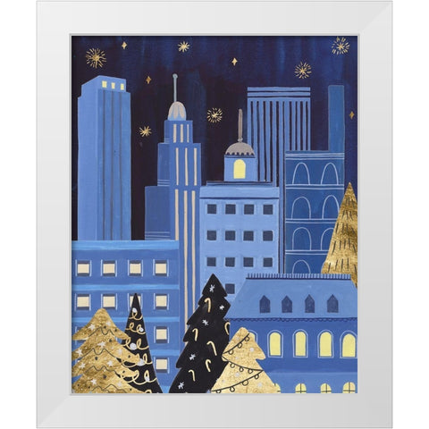 Holiday Night IV White Modern Wood Framed Art Print by Wang, Melissa