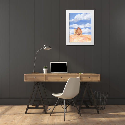 Wheatfield Barn II White Modern Wood Framed Art Print by Warren, Annie