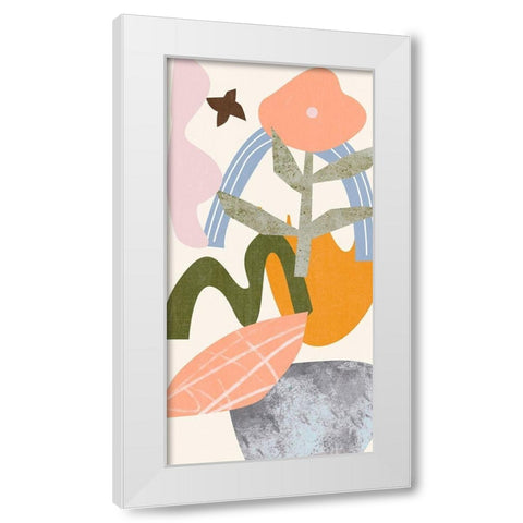 Lunar Flower V White Modern Wood Framed Art Print by Wang, Melissa