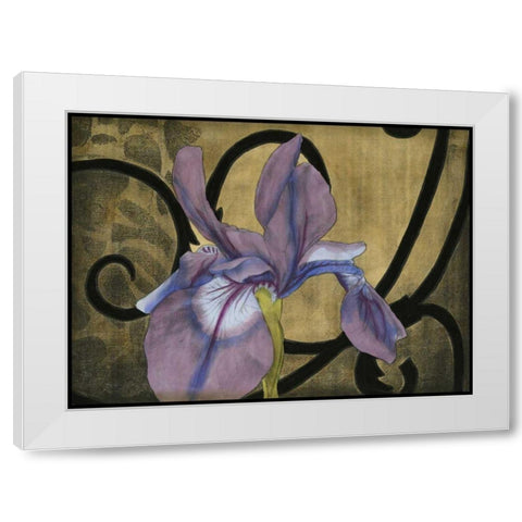 Iris and Scrolls I White Modern Wood Framed Art Print by Goldberger, Jennifer