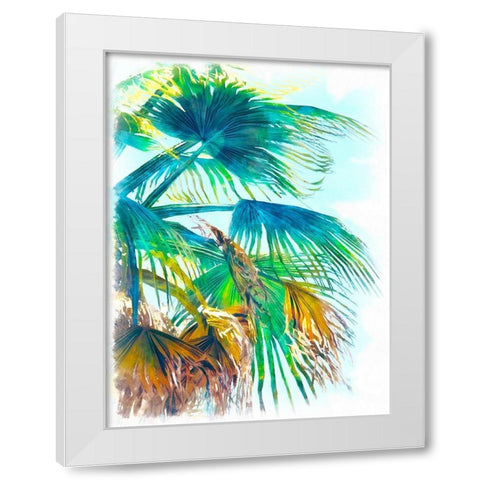 Tropical Glow I White Modern Wood Framed Art Print by Saunders, Alonzo