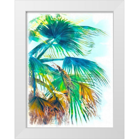 Tropical Glow I White Modern Wood Framed Art Print by Saunders, Alonzo