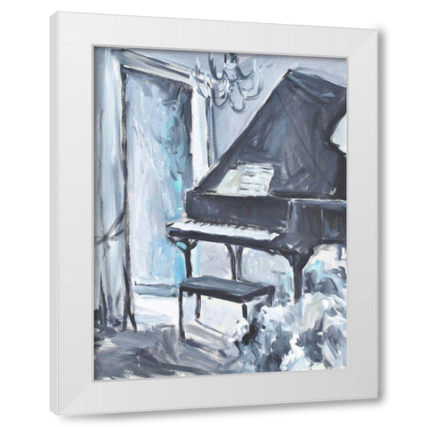 Piano Blues I White Modern Wood Framed Art Print by Stevens, Allayn