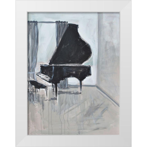 Piano Blues II White Modern Wood Framed Art Print by Stevens, Allayn