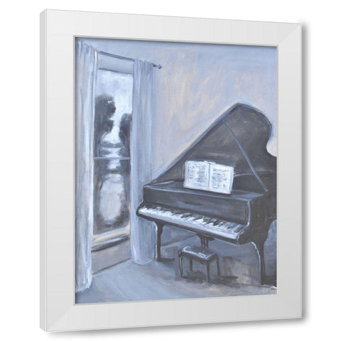Piano Blues IV White Modern Wood Framed Art Print by Stevens, Allayn