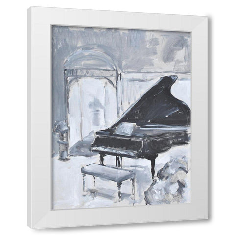 Piano Blues VI White Modern Wood Framed Art Print by Stevens, Allayn