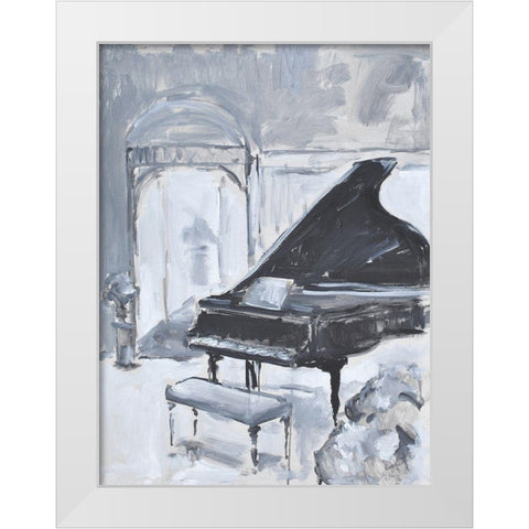 Piano Blues VI White Modern Wood Framed Art Print by Stevens, Allayn