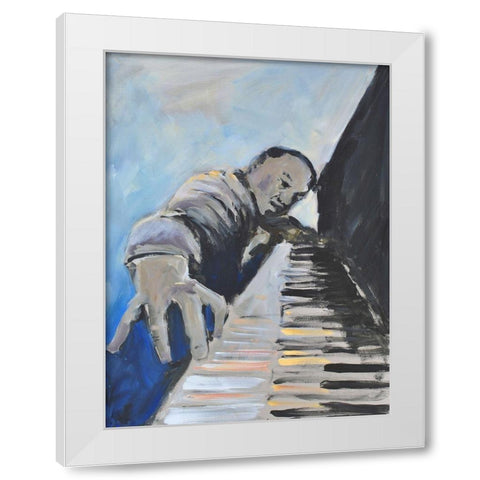 Listen to the Music II White Modern Wood Framed Art Print by Stevens, Allayn