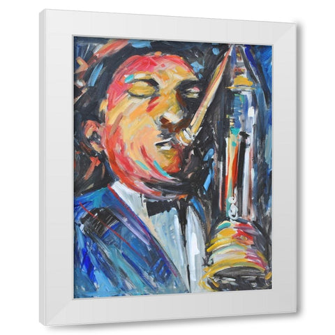 Listen to the Music III White Modern Wood Framed Art Print by Stevens, Allayn