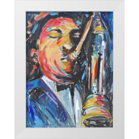 Listen to the Music III White Modern Wood Framed Art Print by Stevens, Allayn