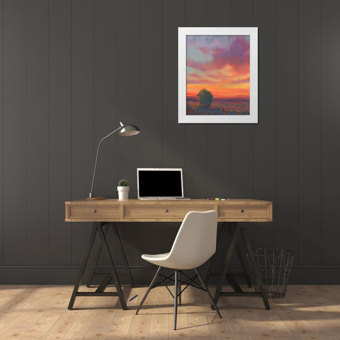 Fire in the Sky II White Modern Wood Framed Art Print by OToole, Tim