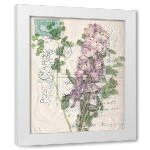 Postcard Wildflowers I White Modern Wood Framed Art Print by Goldberger, Jennifer