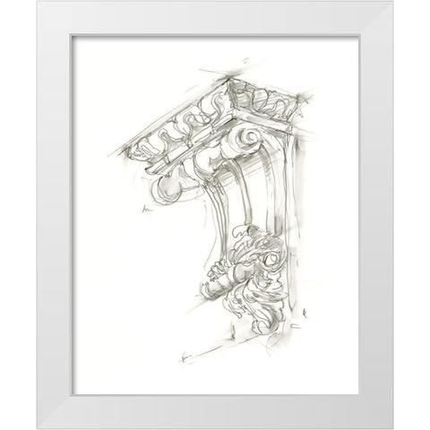 Corbel Sketch II White Modern Wood Framed Art Print by Harper, Ethan