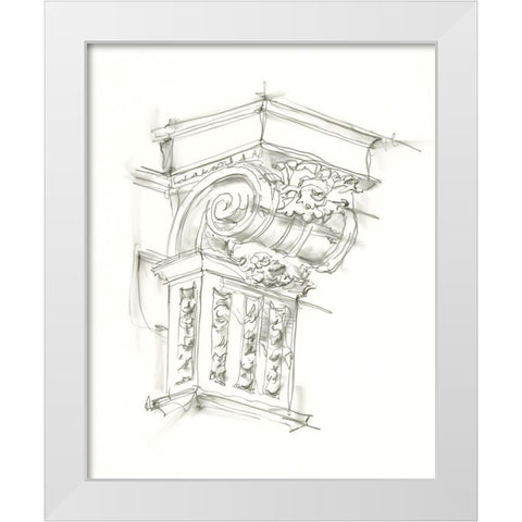 Corbel Sketch III White Modern Wood Framed Art Print by Harper, Ethan