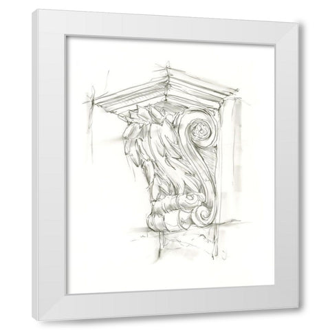 Corbel Sketch IV White Modern Wood Framed Art Print by Harper, Ethan