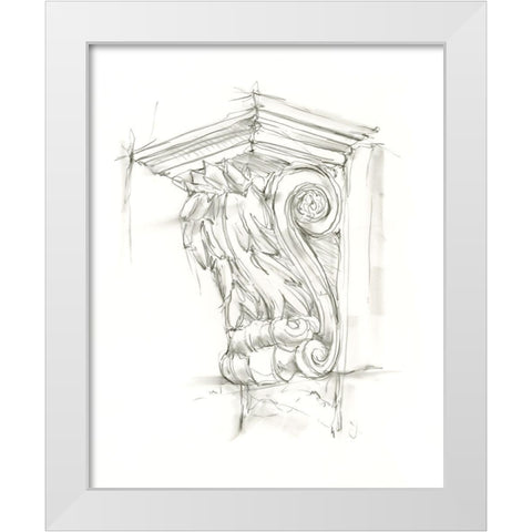Corbel Sketch IV White Modern Wood Framed Art Print by Harper, Ethan