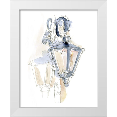 Watercolor Street Lamp I White Modern Wood Framed Art Print by Harper, Ethan