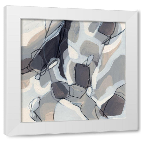 Graphite Swirl III White Modern Wood Framed Art Print by Vess, June Erica