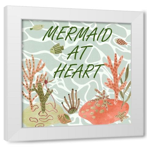Mermaid at Heart I White Modern Wood Framed Art Print by Wang, Melissa