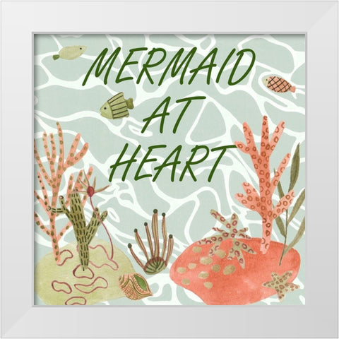 Mermaid at Heart I White Modern Wood Framed Art Print by Wang, Melissa