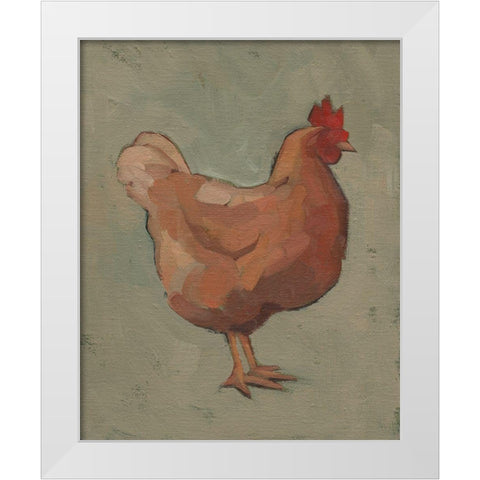 Egg Hen I White Modern Wood Framed Art Print by Green, Jacob