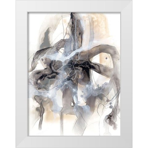 Electron Storm I White Modern Wood Framed Art Print by Vess, June Erica