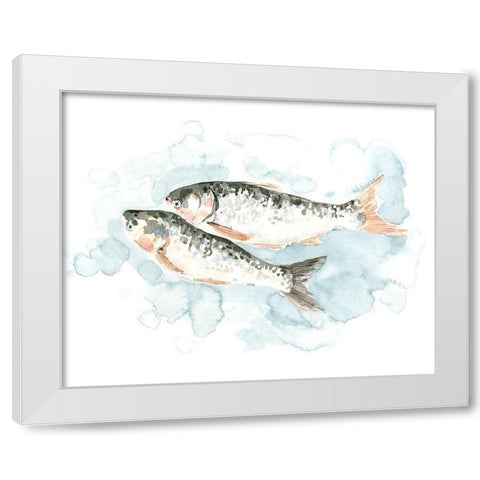 Pisces Pair I White Modern Wood Framed Art Print by Caroline, Emma