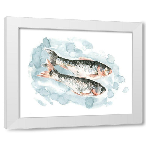 Pisces Pair II White Modern Wood Framed Art Print by Caroline, Emma