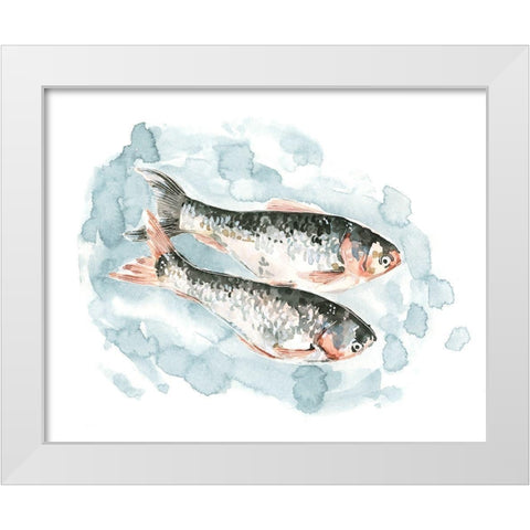 Pisces Pair II White Modern Wood Framed Art Print by Caroline, Emma