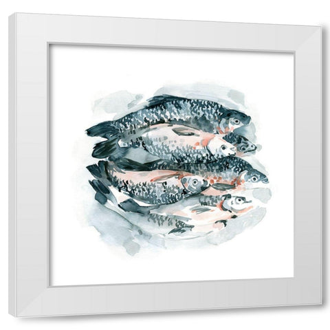 Fish for Dinner I White Modern Wood Framed Art Print by Caroline, Emma