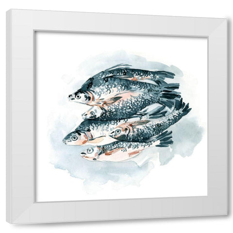 Fish for Dinner II White Modern Wood Framed Art Print by Caroline, Emma