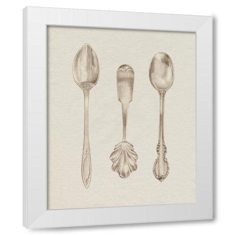Silver Spoon II White Modern Wood Framed Art Print by Popp, Grace