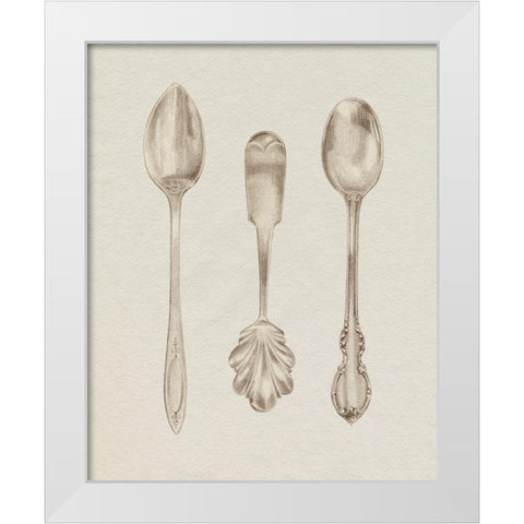 Silver Spoon II White Modern Wood Framed Art Print by Popp, Grace
