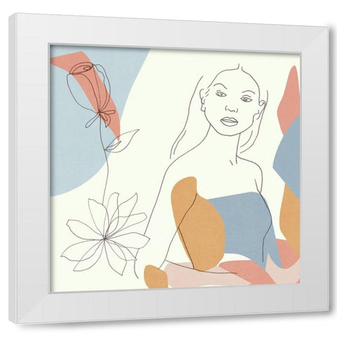 Floral Fantasies III White Modern Wood Framed Art Print by Wang, Melissa