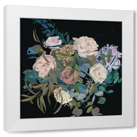 Violet Bouquet I White Modern Wood Framed Art Print by Wang, Melissa