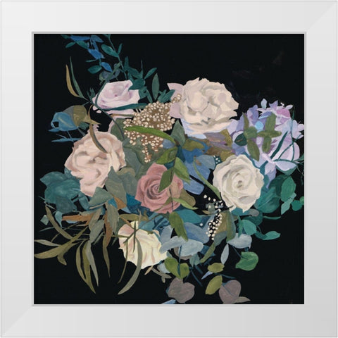 Violet Bouquet I White Modern Wood Framed Art Print by Wang, Melissa