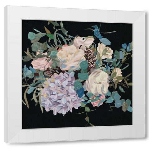 Violet Bouquet II White Modern Wood Framed Art Print by Wang, Melissa