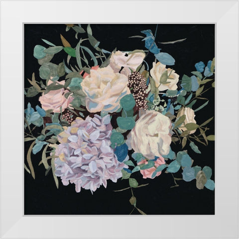 Violet Bouquet II White Modern Wood Framed Art Print by Wang, Melissa