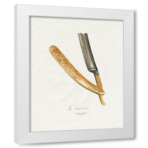 Gilded Toiletries I White Modern Wood Framed Art Print by Popp, Grace