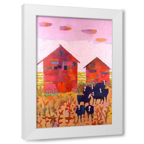 Orland Barns White Modern Wood Framed Art Print by Jachimiec, Sue