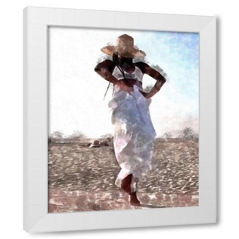 Her Dance I White Modern Wood Framed Art Print by Saunders, Alonzo