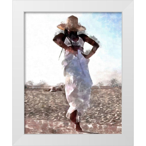 Her Dance I White Modern Wood Framed Art Print by Saunders, Alonzo