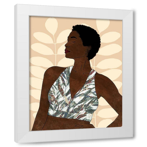 Ethnic Beauty I White Modern Wood Framed Art Print by Saunders, Alonzo